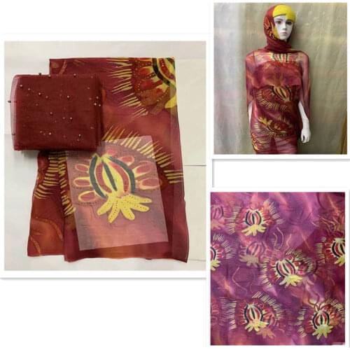 2020 Hot Selling african soft silk fabric for garment neat embroidery on the material with swiss voile lace tissu! LXF772912