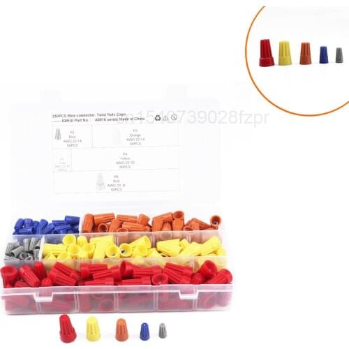 250pcs Box Mounted Crimping Cap Screw Terminal Cold Closing Terminal Cap