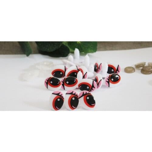 40pcs/lot 15x20mm new design clean print brown cartoon toy safety eyes+ back washer for plush doll findings