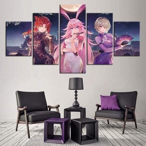 5 Piece Wall Art Canvas Game Figure Sexy Girl Posters And Pictures Modern Home Decor Living Room & Bedroom Decoration Paintings