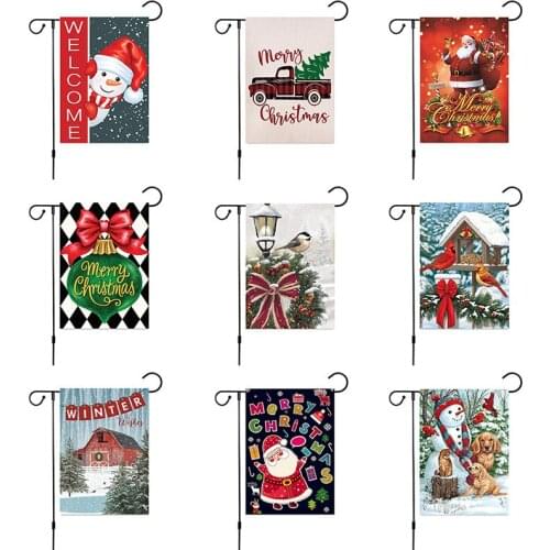 9 Kinds Of High Quality Christmas Winter Snowflake Flag Xmas Garden Flag Indoor Outdoor Santa Claus Flag Home Decor