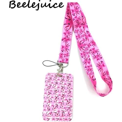 Axolotl Pink Dragon Lanyard Neck Strap Art Anime Fashion Lanyards Bus ID Name Work Card Holder Accessories Decorations Kids Gift