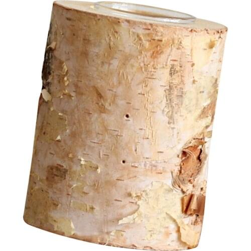 Birch Wood Trunk Candle Holder Desk Decoration Tealight Holder Tree Stump Candle Holder Garden Wedding Candlestick Ornament