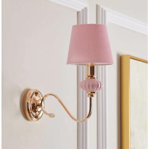 Kids 1 Pcs LED pink Wall Lamp blue lampshade wall lighting Living Room Bedroom night light Childrens Room E14 LED Wall sconce