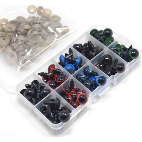 12mm 50 Pairs Environmental Protection Plastic Safety Eyes For Teddy Bear Stuffed Toys Animal Dolls Plastic Beads Mixed colour
