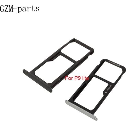 GZM-parts 100pcs/lot For huawei P9 lite P9 Plus P9 Micro Sim Card Holder Slot Tray Replacement Adapters Silver Gold Gray