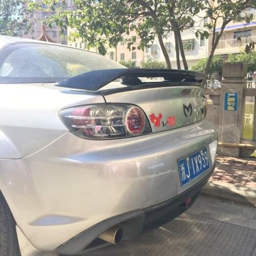 Use For Mazda Rx8 Mspeed Jdm Gt 04-10 Spoiler ABS Plastic Forging Carbon Fiber Look Rear Trunk Wing Car Body Kit Accessories
