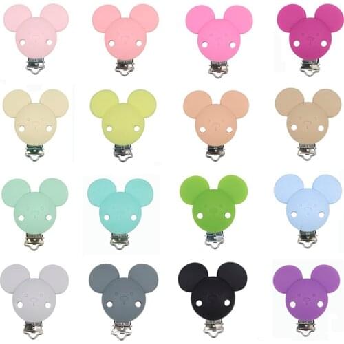 Joepada 1Pc Silicone beads Mouse Shape Perle Pacifer Clips Food Grade Material BPA Free Baby Teething Beads For DIY Tool