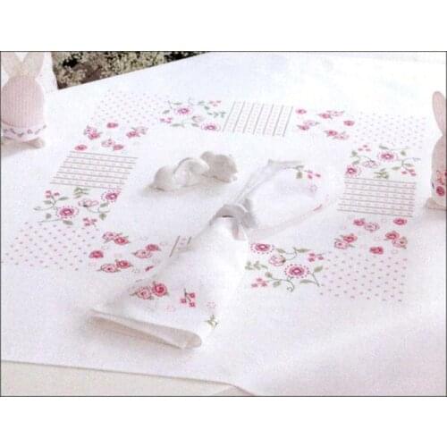 Spring rose flower tablecloth 58-58 Cross Stitch Set Cross-stitch Kit Embroidery Needlework Craft Packages Cotton Fabric Floss