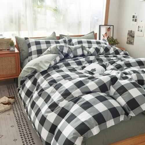 Geometric Bedding Set Duvet Cover Set Nordic Style Bed Linen 2 People A/B Double-sided Pattern Flat Bed Sheet Home Textile