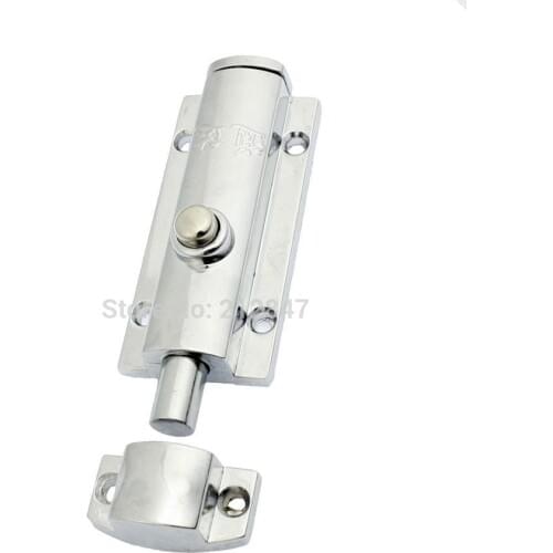 Round Push Button Design Barrel Bolt Door Latch 3.5"