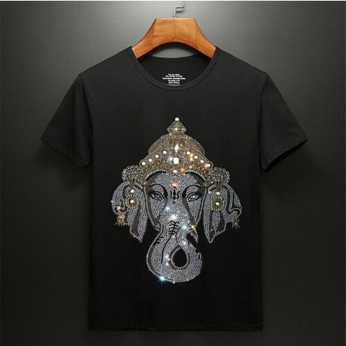 Summer new top clothing tshirt street Short-sleeved T-shirt men simple round neck stretch stripes