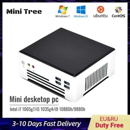 2021 New Portable Mini PC Intel Core i7-1065G7 i5-1035G4 Desktop Computer Win10 Linux 2*DDR4 2*M.2 NVMe HD DP 4K For Game AC