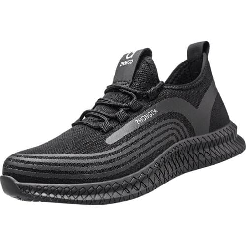 New Steel Toe Work Safety Shoes Men Boots Puncture Proof Boots Breathable Non-slip Light Industrial Shoes Outdoor Work Sneakers