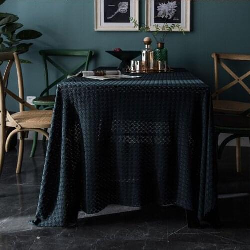 French Retro Jacquard Lace Tablecloth Household Rectangular Coffee Table Dining Table Fabric Hollow