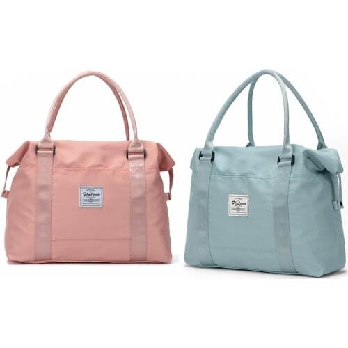 Outdoor Waterproof Nylon Sports Gym Bags Men Women Training Fitness Travel Handbag Yoga Mat Sports Bag with Shoes Compartment