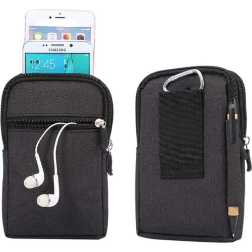 Universal Mobile Phone Bag Outdoor Cover Phone Case Hook Loop Belt Casual Washed Denim Sports Wallet Pouch Holster Bag for LG