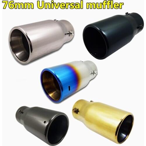 5 Colors Car-styling 76mm Diameter Stainless Steel Universal Muffler Car Exhaust System Tip Pipe Modified For CRV Prado Camry