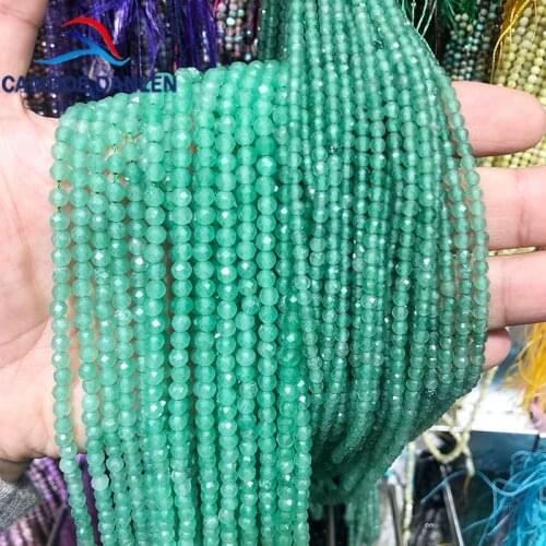 High Quality 100% Natural Stone Faceted Green Aventurine Round Beads For Jewelry Making 2/3/4mm DIY Necklace Bracelet Earring