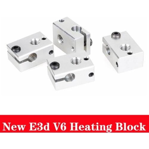 1Pcs Aluminum V6 Heater Block HotEnd For PT100 sensor cartridge Themocouple&Thermistor for 3D Printer Extruder hot end parts kit