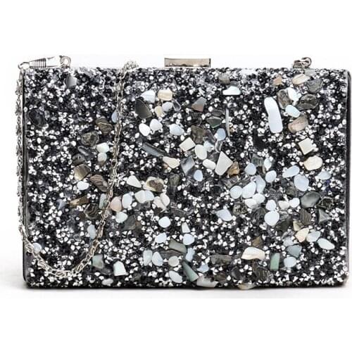 Bag For Women Silver Diamonds Box Bag evening Clutch Purse Women Fashion Mini Chain Shoulder Bags Female Elegant Clutches Pouch