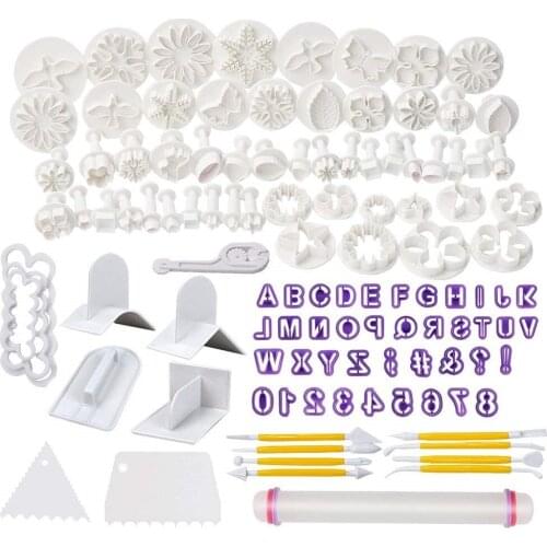 114pcs/Set Sugarcraft Cake Decorating Tools Fondant Plunger Cutters Cake Tools Cookie Biscuit Cake Mold Bakeware Accessories