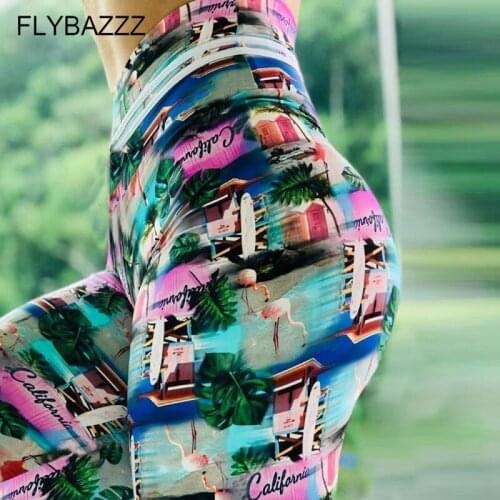 2019 Rainbow Printed Yoga Pants Women Sport Yoga Leggings Pants Running Trousers Tights Gym Training Legging Sport Femme Fitness