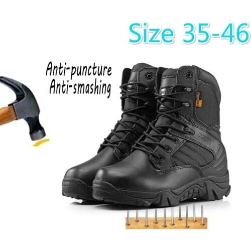 2019 Army Male Commando Combat Desert Winter Outdoor Hiking Boots Landing Tactical Military Shoes (Size 35 - 46)