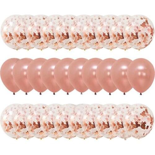 30pcs/set Rose Gold Balloon Confetti Set Birthday Party Balloon Anniversary Wedding Balloon Decoration Gift For Wedding Guests