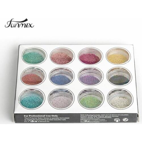 12 Box Mixed Colors Nail Art 3d Decorations Brand Charms Caviar Manicures Pedicures Decal Tiny Beads