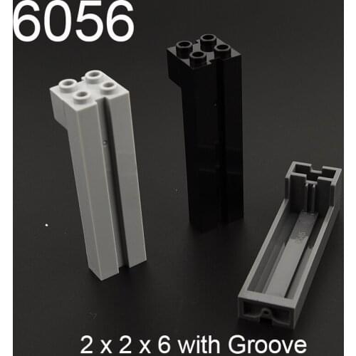 6PCS 6056 Hinge Brick Special 2x2x6 with Groove Building block accessories parts MOC DIY Education Build Toys Brick