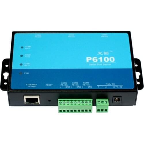 6 independent 232/485 serial server 485 isolation Modbus P6100