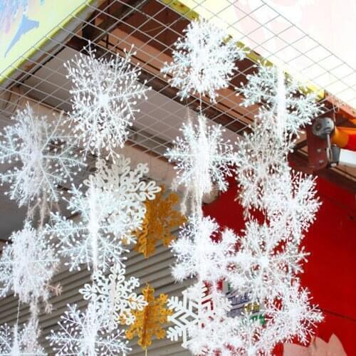9Pcs/Lot White Artificial Snowflake Christmas Tree Ornaments Christmas Festival Party Xmas Home Decor 6-18cm