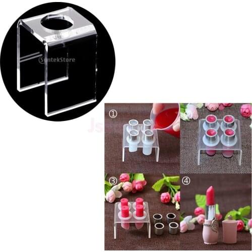 Single Hole Acrylic Lipstick Mould Holder Lip Balm Mold Stand Clear Shelf Tool DIY Lipstick Make Up Tools