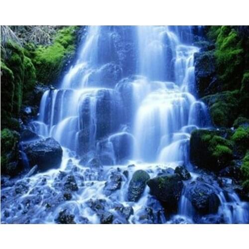 5D DIY Diamond Painting "Waterfall landscape " Embroidery Full Round Diamond Cross Stitch Rhinestone Mosaic Painting Decor
