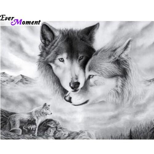 Diamond painting Wolves cross-stitch embroidery with diamond rhinestones paintings diamond embroidery Wolf needlework ASF304
