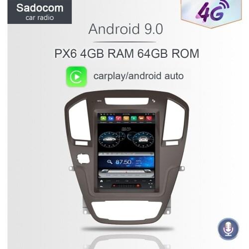 Vertical Tesla PX6 DSP Android 9.0 4G +64G SIM Car DVD Player GPS Radio wifi Bluetooth 5 For Buick Regal Opel Insignia 2009-2013