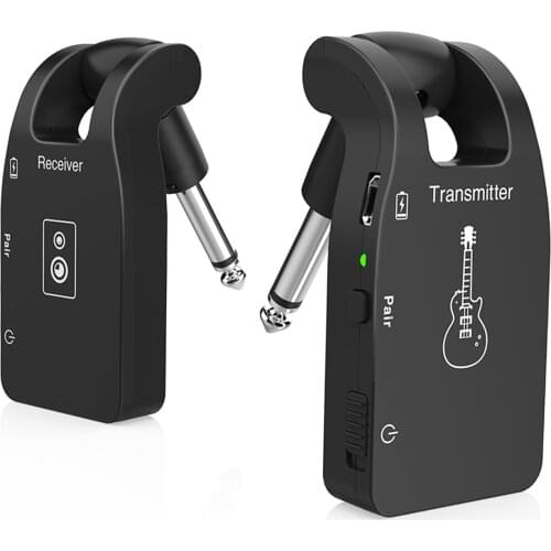 Ammoon 2.4G Wireless Guitar System Audio Transmitter Receiver Rechargeable 6-Channel For Electric Guitar Bass Guitar Accessories