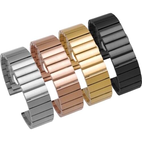 Smart watch accessories Stainless steel watchband 20 22mm silver golden bracelet For Samsung Gear S3/S2/S4Sport Active2