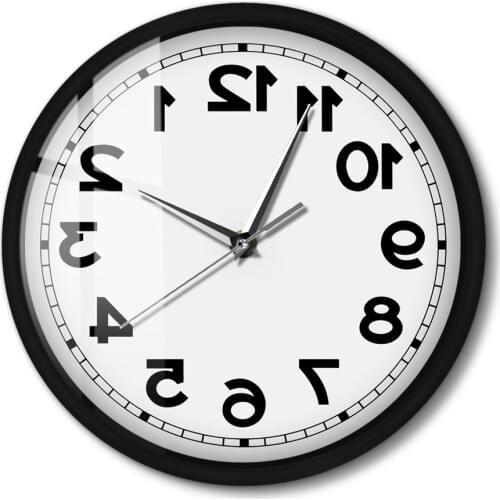 Counter Clockwise Backwards Clock Home Decor Sound Activated Wall Clock Smart Silent Non Ticking Wall Watch With Metal Frame