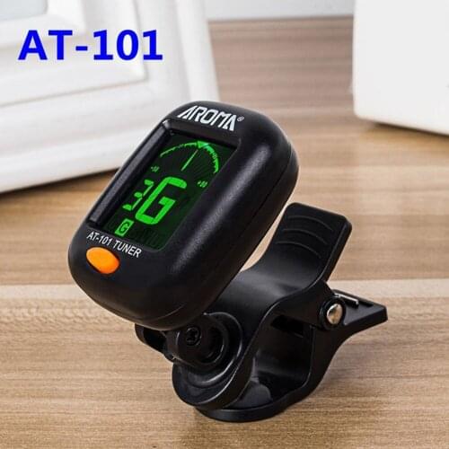 AT-101 Guitar Tuner Digital Chromatic LCD Rotatable Clip-on Electric Tuner With Battery For Bass Ukulele Violin Guitar Accessory