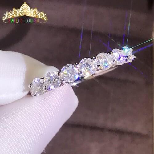 100% 18K 750Au Gold Moissanite Diamond Ring D color VVS With national certificate MO-H1001