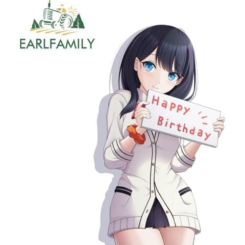EARLFAMILY 13cm x 9.2cm for Rikka Takarada Camper Car Stickers DIY Sticker 3D Funny Anime Occlusion Scratch Decal Decoration