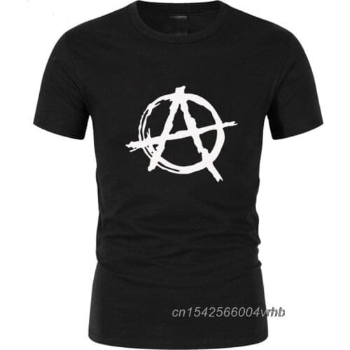 Graphic Style Men Brand Anarchy Symbol T Shirt - Punk Rock T Shirt Bedlam Evil Anarchist War Rocker Casual Mens Tops