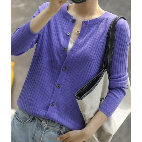 2021 New Autumn Winter Womens Knitwear Casual Stylish Knitted Button Cardigans Fashionable Korean Lady Wool Sweaters