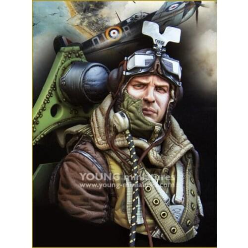 1/10 Scale Unpainted Resin bust Dunkerque British Pilot Figure Model Kit Free Shipping