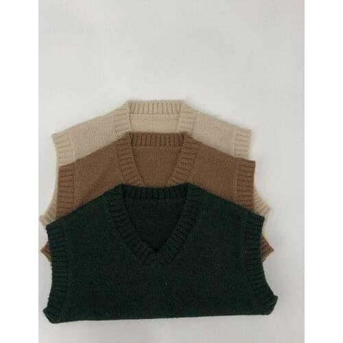 MILANCEL 2021 Autumn New Kids Sweaters Fashion Boys Base Vest Korean Style Boy Knitvest