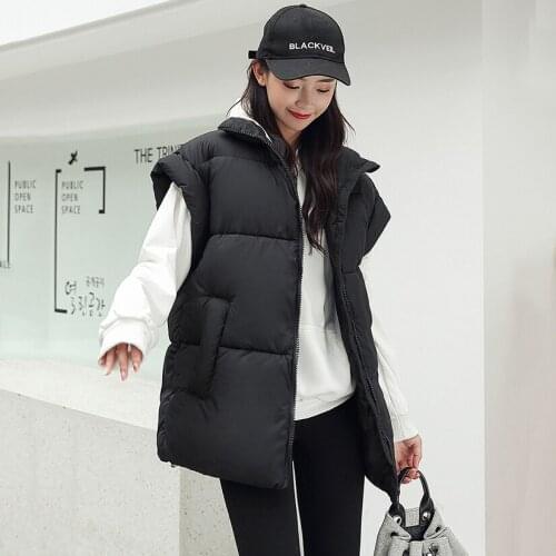 Fashion Vest Woman Jacket Waistcoat Mujer Chaqueta Loose Warm Ladies Vest Thick Sleeveless Down Cotton Vest Female Solid