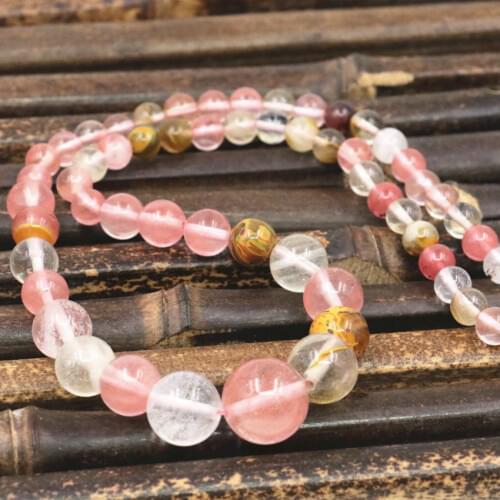 Hot Fashion Style Beautiful 6-14mm Watermelon Tourmaline Round Pearl Tower Chain Ms. Crystal Jewelry Necklace 18 Inches
