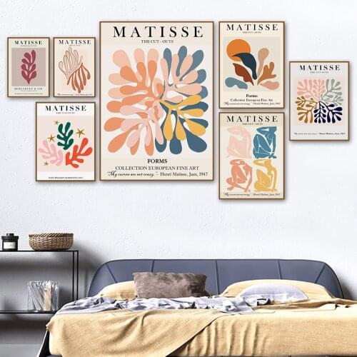 Matisse Colorful Leaf Abstract Girl Curve Wall Art Canvas Painting Nordic Posters And Prints Wall Pictures For Living Room Decor